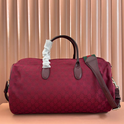 GG SMALL DUFFLE BAG 42 IN ROSSO ANCORA RED GG CANVAS