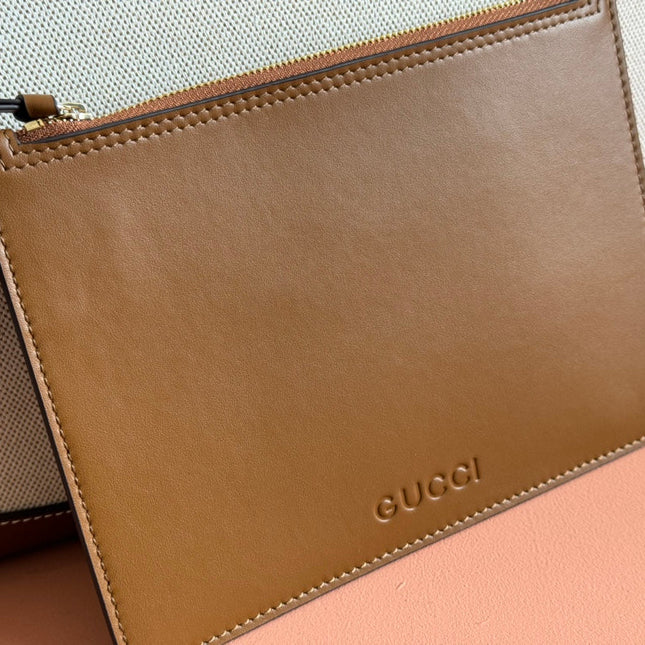 B LARGE SHOULDER BAG 49 IN NATURAL CANVAS AND BROWN CALFSKIN