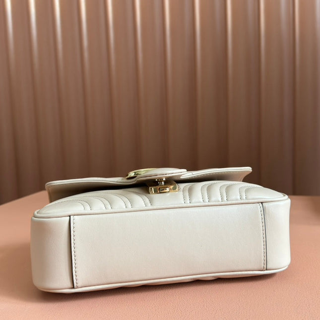 MARMONT MEDIUM SHOUDER BAG 23 IN LIGHT BEIGE CALFSKIN