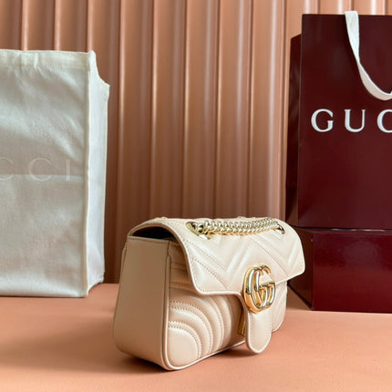 MARMONT MEDIUM SHOUDER BAG 23 IN LIGHT BEIGE CALFSKIN