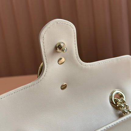 MARMONT MEDIUM SHOUDER BAG 23 IN LIGHT BEIGE CALFSKIN