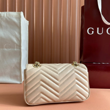 MARMONT MEDIUM SHOUDER BAG 23 IN LIGHT BEIGE CALFSKIN