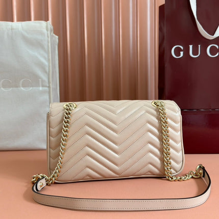 MARMONT MEDIUM SHOUDER BAG 26 IN LIGHT BEIGE CALFSKIN