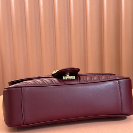 MARMONT MEDIUM SHOUDER BAG 26 IN ROSSO ANCORA RED CALFSKIN