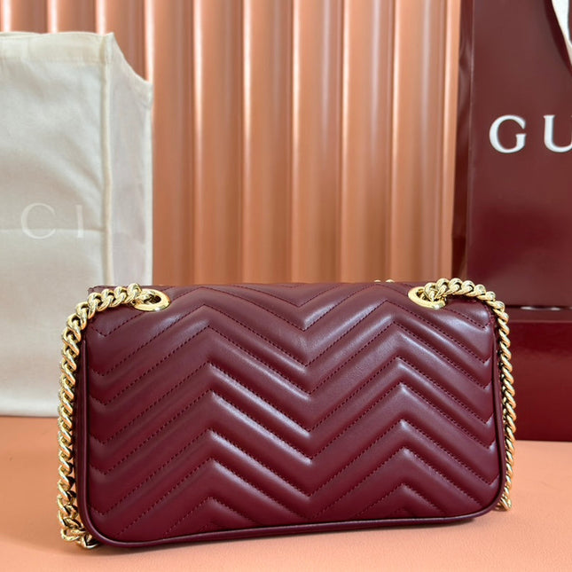 MARMONT MEDIUM SHOUDER BAG 26 IN ROSSO ANCORA RED CALFSKIN