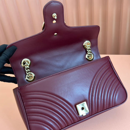 MARMONT MEDIUM SHOUDER BAG 26 IN ROSSO ANCORA RED CALFSKIN