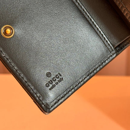 MEDIUM DOUBLE G WALLET 11.5 IN BLACK SMOOTH CALFSKIN