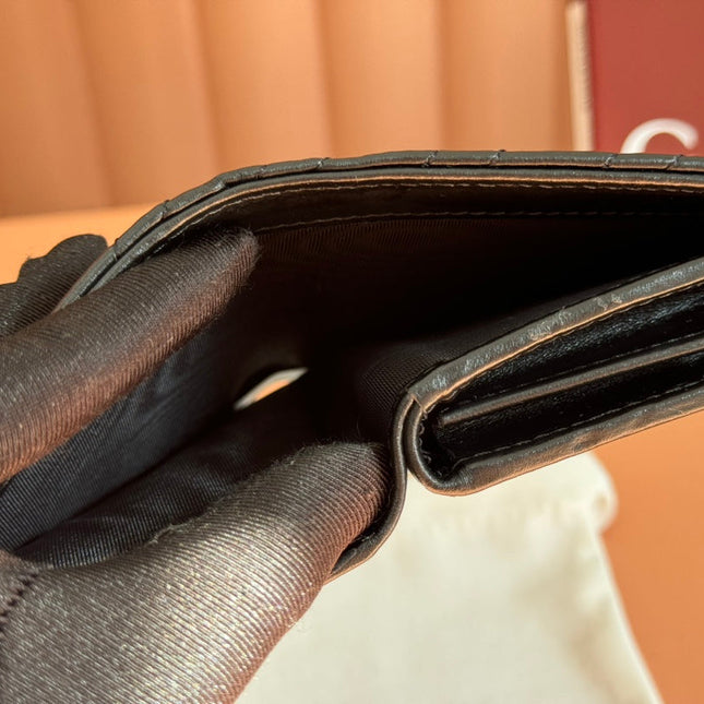 MEDIUM DOUBLE G WALLET 11.5 IN BLACK SMOOTH CALFSKIN