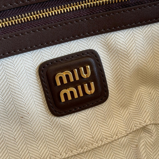 ARCADIE BAG 27 IN CEDAR BROWN SUEDE GOLD HARDWARE