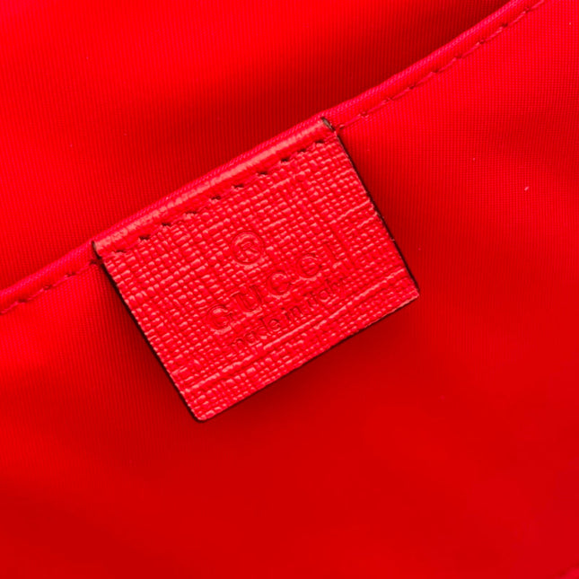 CHILDREN'S PRINTED CAT TOTE BAG 28.5 IN BEIGE AND DARK BROWN GG CANVAS RED TRIM