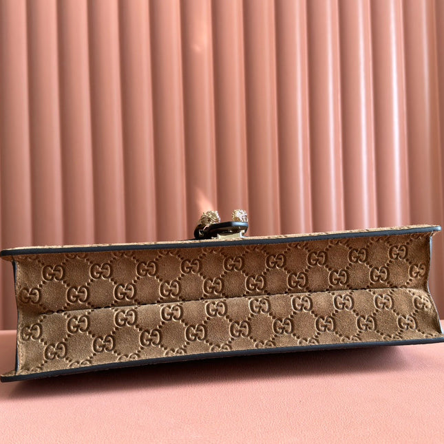 DIONYSUS LAGRE SHOULDER BAG 42 IN BROWN SUEDE