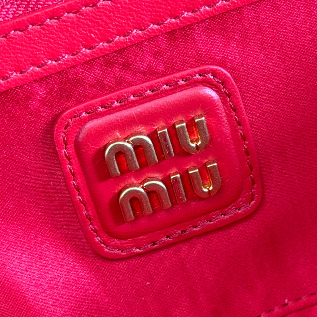 ARCADIE MATELASSÉ BAG 27 IN CERISE RED CALFSKIN GOLD HARDWARE