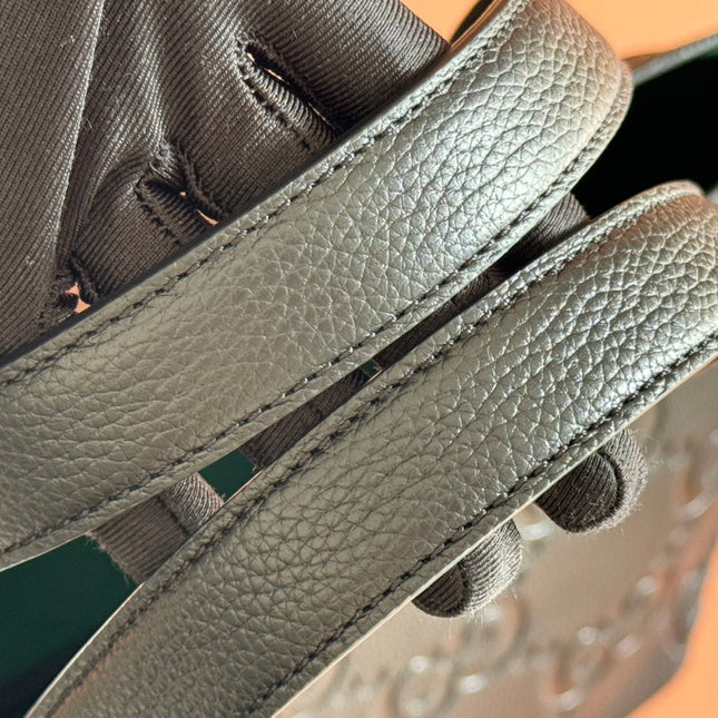 EMBLEM MEDIUM TOTE BAG 30 IN BLACK GG CALFSKIN