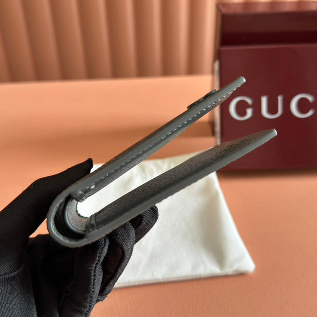 INTERIOR GG BI-FOLD WALLET 11 IN GREY CALFSKIN