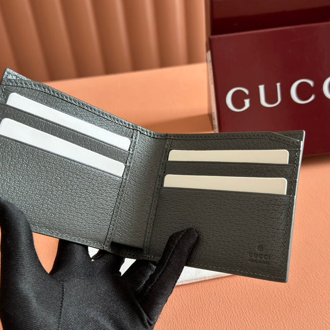 INTERIOR GG BI-FOLD WALLET 11 IN GREY CALFSKIN