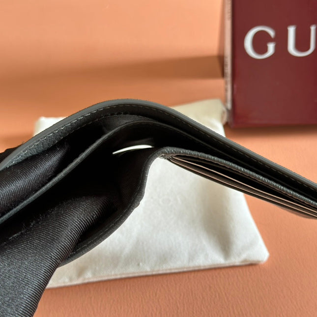 INTERIOR GG BI-FOLD WALLET 11 IN GREY CALFSKIN