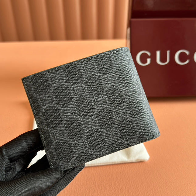 INTERIOR GG BI-FOLD WALLET 11 IN GREY CALFSKIN