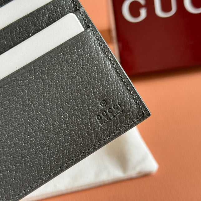 INTERIOR GG BI-FOLD WALLET 11 IN GREY CALFSKIN