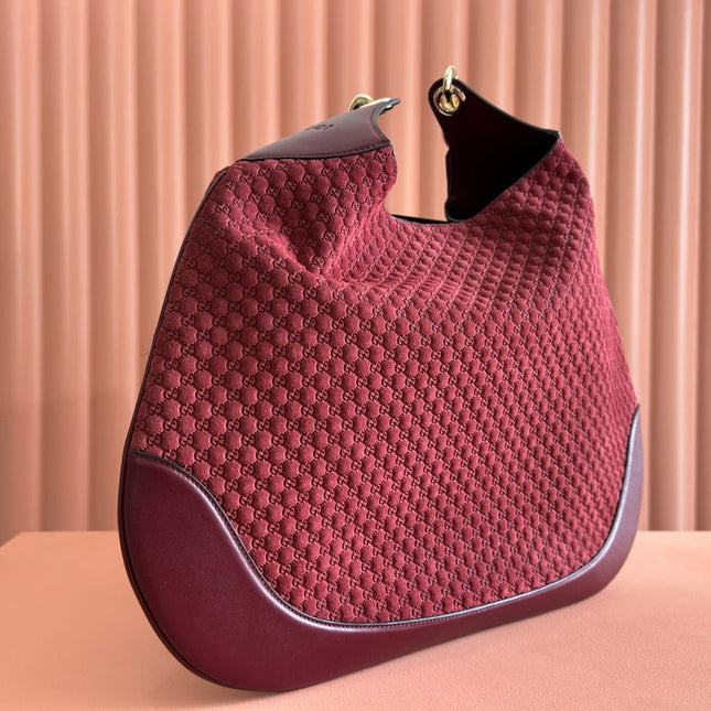 B LARGE SHOULDER BAG 49 IN ROSSO ANCORA RED GG EMBOSSED SUEDE