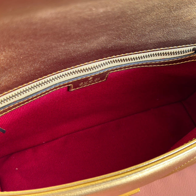 MARMONT MEDIUM SHOUDER BAG 26 IN YELLOW GLOSSY CALFSKIN