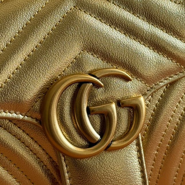 MARMONT MEDIUM SHOUDER BAG 26 IN YELLOW GLOSSY CALFSKIN