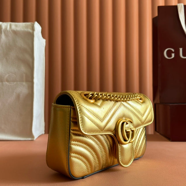 MARMONT MEDIUM SHOUDER BAG 23 IN YELLOW GLOSSY CALFSKIN