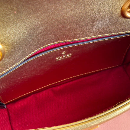 MARMONT MEDIUM SHOUDER BAG 23 IN YELLOW GLOSSY CALFSKIN