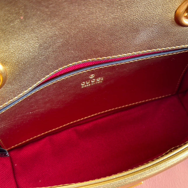 MARMONT MEDIUM SHOUDER BAG 23 IN YELLOW GLOSSY CALFSKIN