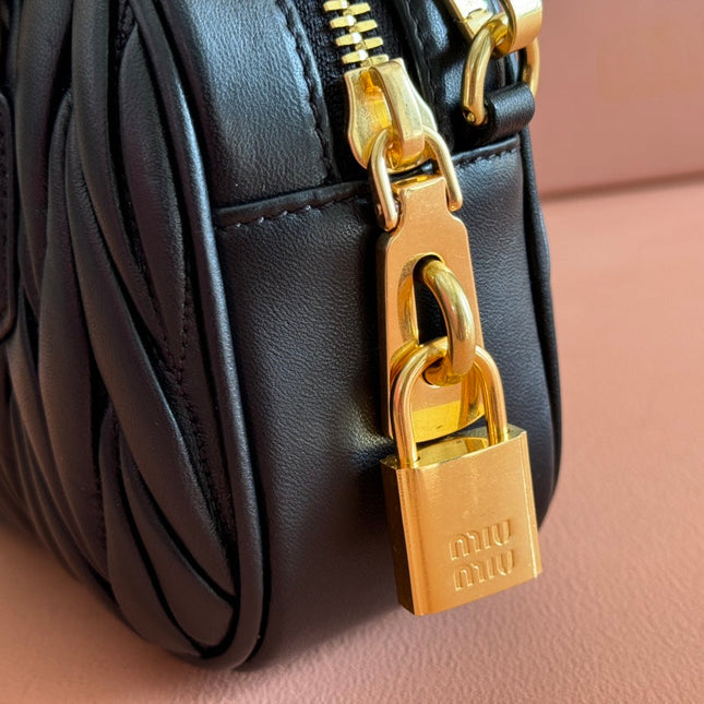ARCADIE MATELASSÉ BAG 19 IN BLACK LAMBSKIN GOLD HARDWARE