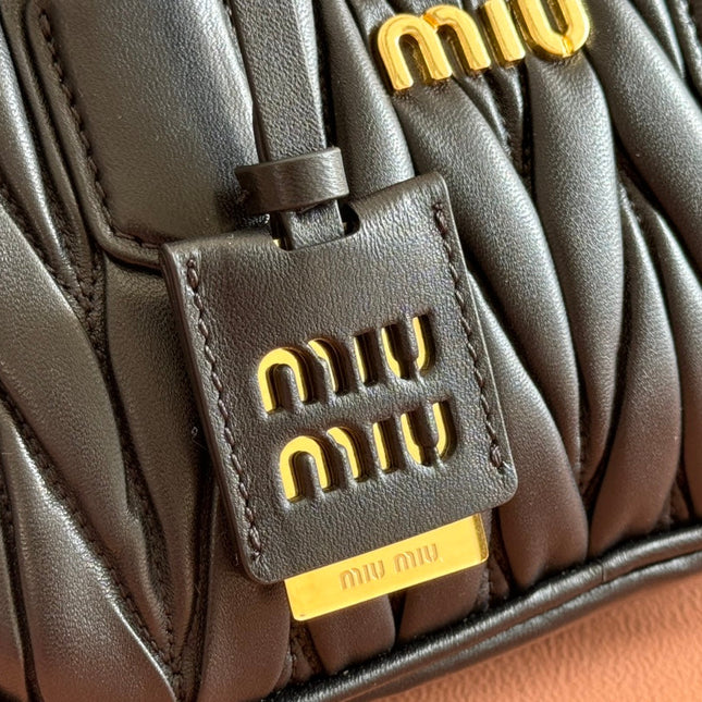 ARCADIE MATELASSÉ BAG 19 IN BLACK LAMBSKIN GOLD HARDWARE