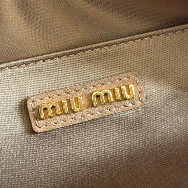 ARCADIE MATELASSÉ BAG 19 IN BROWN LAMBSKIN GOLD HARDWARE