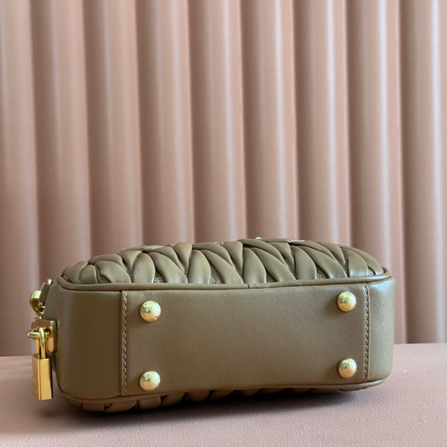 ARCADIE MATELASSÉ BAG 19 IN BROWN LAMBSKIN GOLD HARDWARE