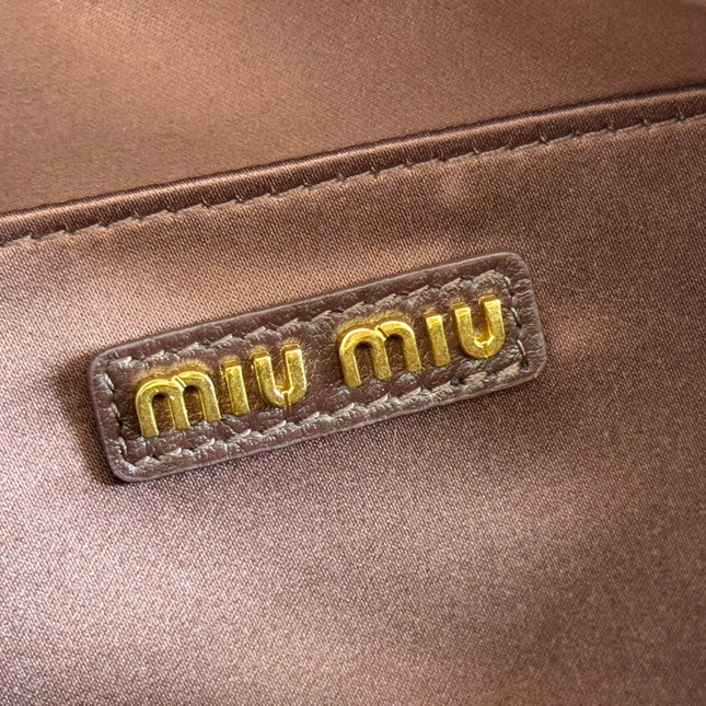 ARCADIE MATELASSÉ BAG 19 IN CHESTNUT BROWN LAMBSKIN GOLD HARDWARE