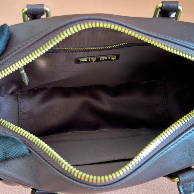 ARCADIE MATELASSÉ BAG 24 IN CHESTNUT BROWN LAMBSKIN GOLD HARDWARE