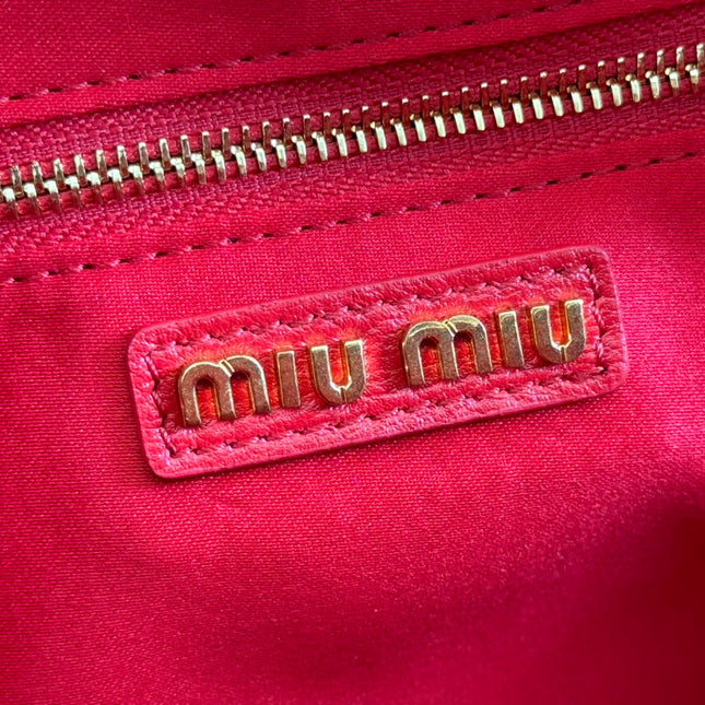 ARCADIE MATELASSÉ BAG 24 IN CERISE RED CALFSKIN GOLD HARDWARE