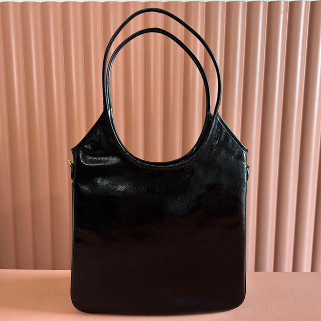 IVY 40 TOTE IN BLACK PATENT CALFSKIN