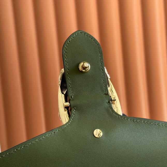 DIONYSUS MEDIUM SHOULDER BAG 27.5 IN DARK GREEN GG SUEDE