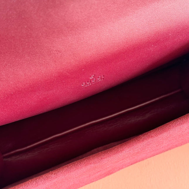 DIONYSUS MEDIUM SHOULDER BAG 27.5 IN ROSSO ANCORA RED GG SUEDE