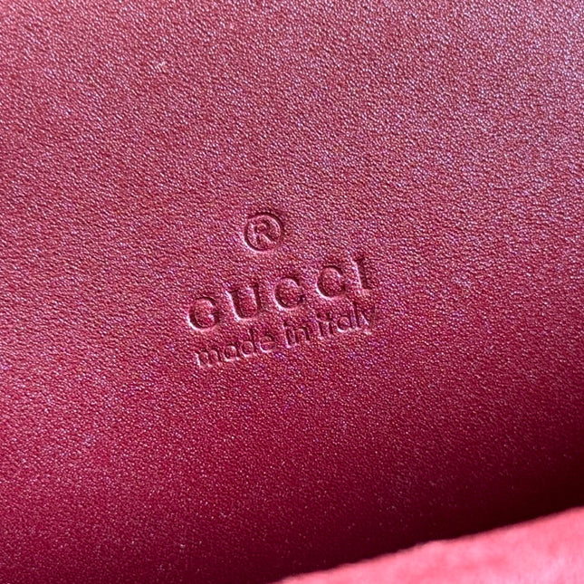 DIONYSUS MEDIUM SHOULDER BAG 27.5 IN ROSSO ANCORA RED GG SUEDE