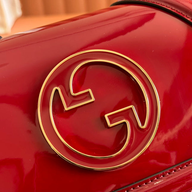 SMALL BLONDIE SHOULDER BAG 21.5 IN RED PATENT CALFSKIN