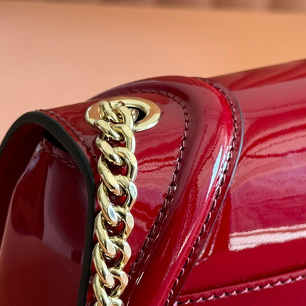 SMALL BLONDIE SHOULDER BAG 21.5 IN RED PATENT CALFSKIN