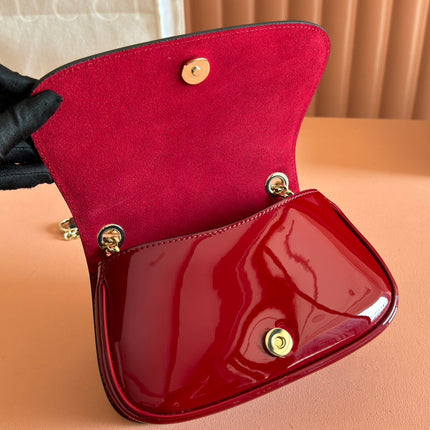 SMALL BLONDIE SHOULDER BAG 21.5 IN RED PATENT CALFSKIN
