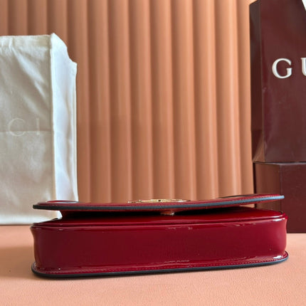 LARGE BLONDIE SHOULDER BAG 29.5 IN RED PATENT CALFSKIN