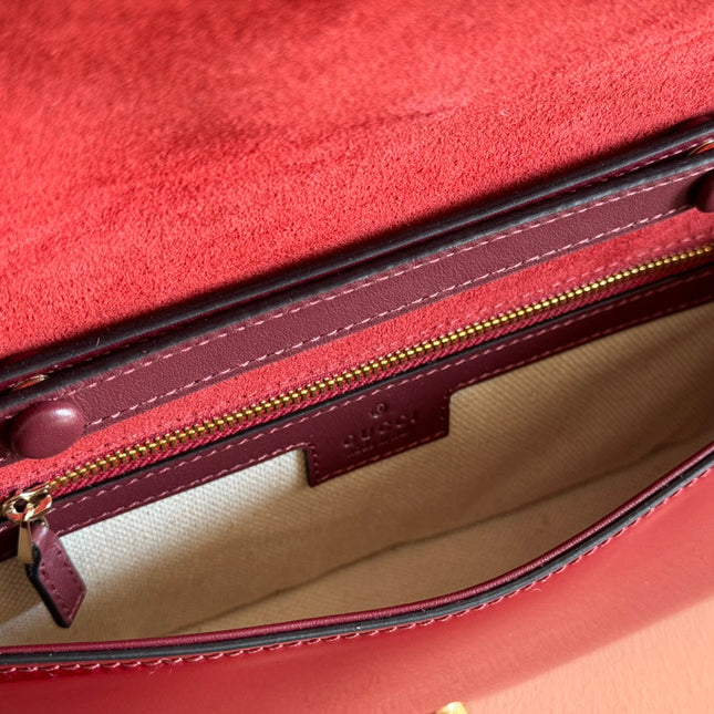 LARGE BLONDIE SHOULDER BAG 29.5 IN RED PATENT CALFSKIN