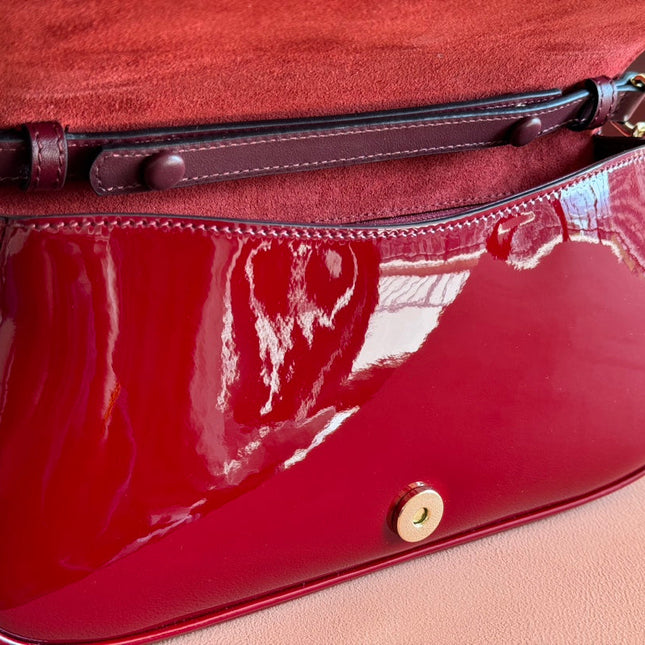 LARGE BLONDIE SHOULDER BAG 29.5 IN RED PATENT CALFSKIN