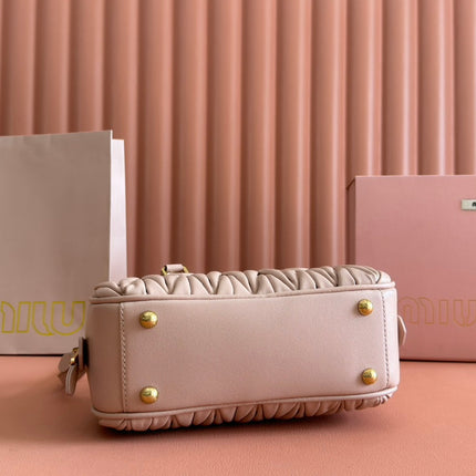ARCADIE MATELASSÉ BAG 22 IN MISCHKA BEIGE LAMBSKIN