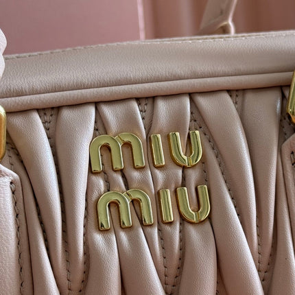 ARCADIE MATELASSÉ BAG 27 IN MISCHKA BEIGE LAMBSKIN