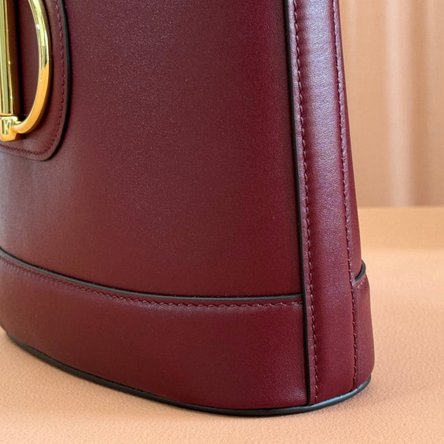 73 SMALL BUCKET BAG 20 IN ROSSO ANCORA RED SMOOTH CALFSKIN