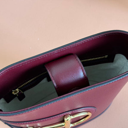 73 SMALL BUCKET BAG 20 IN ROSSO ANCORA RED SMOOTH CALFSKIN