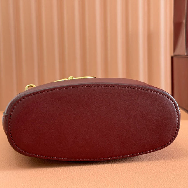 73 SMALL BUCKET BAG 20 IN ROSSO ANCORA RED SMOOTH CALFSKIN